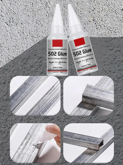 JXVX 1-5pcs 502 Super Glue Instant Quick-drying Cyanoacrylate Adhesive Leather Rubber Wood Metal Strong Bond Liquid Glue Tool - Smarsty
