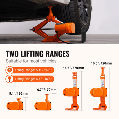 SucceBuy Electric Car Jack 3T Scissor Jack with Electric Impact Wrench 12V Car Jack with Double Saddle for SUV Truck Tire Change