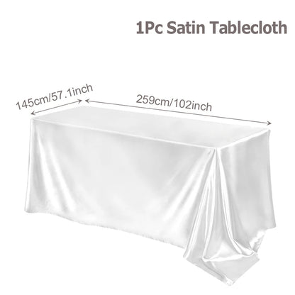 Satin Rectangle Tablecloth for Elegant Wedding Decor - Smarsty