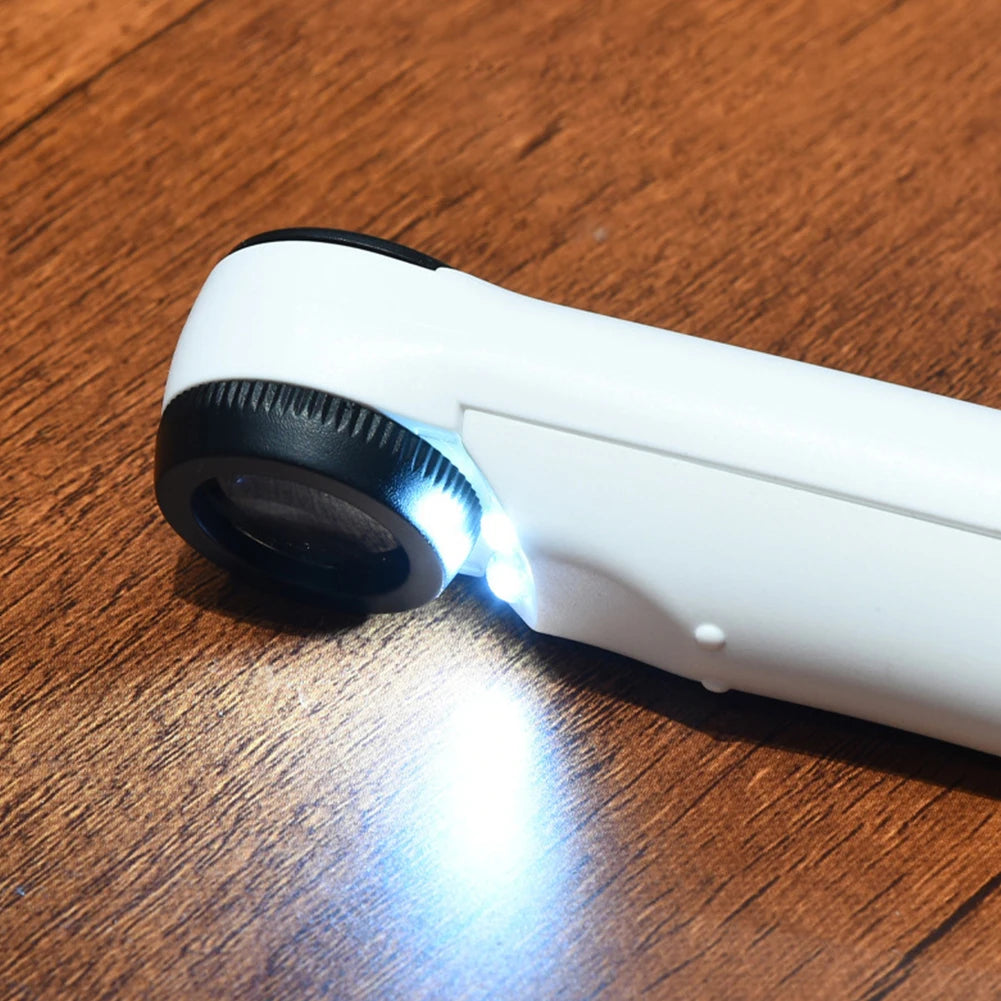 40X Handheld Magnifier Illuminated Jewelers Loupe Magnifier with Two LED Lights Jewelry Magnifier for Jewelry Identifying