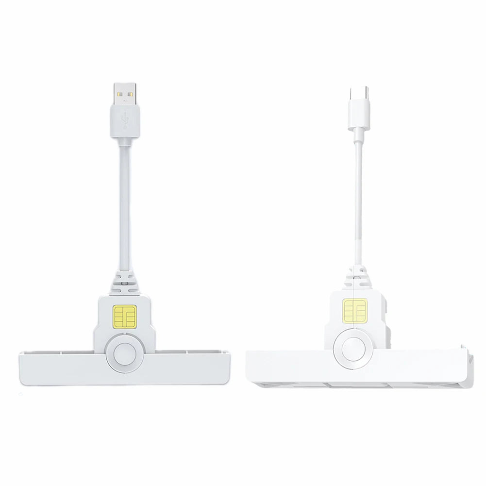 USB2.0/Type-C Smart Card Reader Foldable Common Access Card Reader CAC Reader Compatible for Windows/ OS/Android
