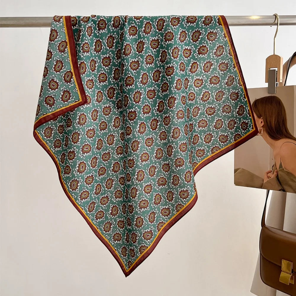 Breathable Cashew Print Silk Scarf for Women - Smarsty