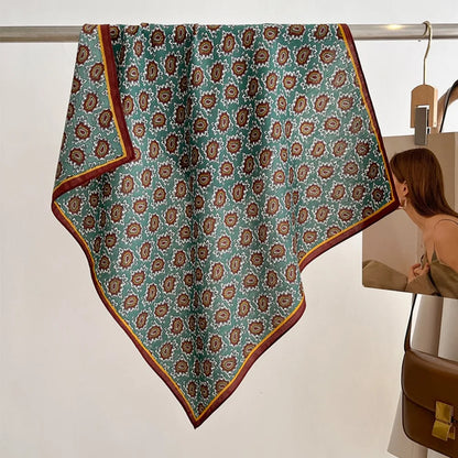 Breathable Cashew Print Silk Scarf for Women - Smarsty