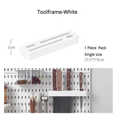 New DIY Pegboard Accessories Hanging Shelf Storage Hooks Wall Organizer No Punching Crafts Organization For Garage Kitchen Room by Smarsty