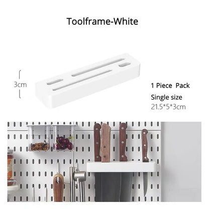 New DIY Pegboard Accessories Hanging Shelf Storage Hooks Wall Organizer No Punching Crafts Organization For Garage Kitchen Room