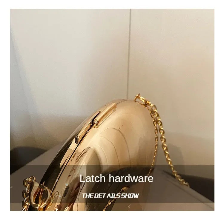Designer Acrylic Shell Clutch Bag Metallic Evening Purse - Smarsty