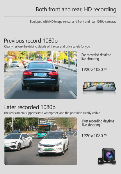 10 Inch Touch Screen Dash Cam Front And Rear Cameras - Smarsty
