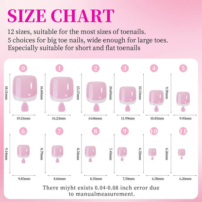 144 Piece Summer Shiny Acrylic Toenail Set - Smarsty