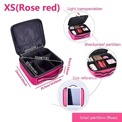 Large Capacity Travel Makeup Case Cosmetic Organizer - Smarsty