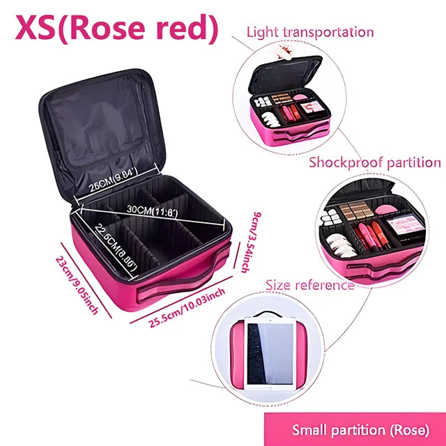 Large Capacity Travel Makeup Case Cosmetic Organizer - Smarsty