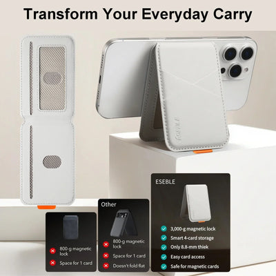 Luxury Leather Cellphone Magsafe Magnetic Card Holder For IPhone 14 13 15 16 17 Pro Max 16Plus RFID Anti-Skimming Bank ID Card - Smarsty