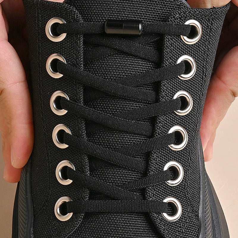 Elastic No Tie Shoelaces Semicircle Shoe Laces For Kids and Adult Sneakers Shoelace Quick Lazy Metal Lock Laces Shoe Strings - Smarsty