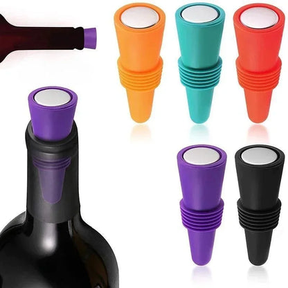 Silicone Wine Bottle Stopper Set for Leak Proof Sealing - Smarsty