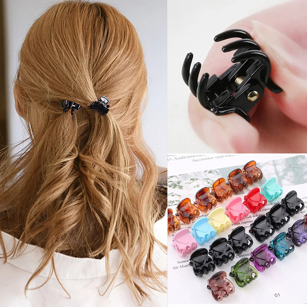 Mini Hair Claw Clips Small Black Transparent Secure - Smarsty