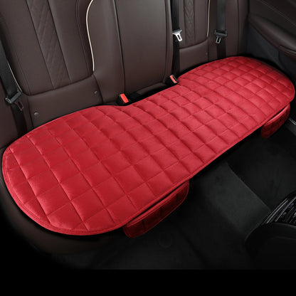 Plush Plaid Winter Car Seat Cushion With Storage Bag - Smarsty