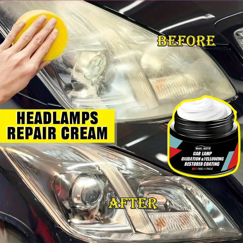 Car Headlight Restoration Polishing Kit - Scratch Remover & Oxidation Cleaner Repair Paste for Headlamp Assembly - Smarsty