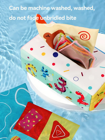 Fun Cartoon Unbreakable Cloth Book Ring Paper Tissue Box Toy by Smarsty
