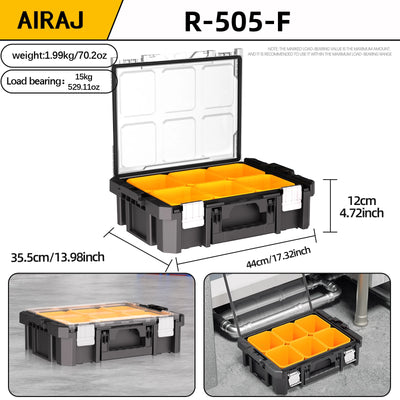 AIRAJ MultiFunctional Tier Stackable Rolling Plastic Portable Folding Tool Storage Box , Suitable for Garage Storage