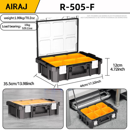 AIRAJ MultiFunctional Tier Stackable Rolling Plastic Portable Folding Tool Storage Box , Suitable for Garage Storage