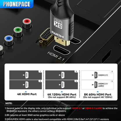 High Speed 8K HDMI Cable with Braided Nylon Design - Smarsty