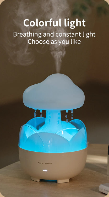 Mushroom Rain Humidifier and Aroma Diffuser with Colorful Night Lights - Smarsty