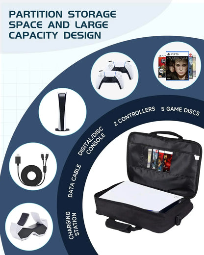 PS5 Travel Case with Efficient Storage and Protection - Smarsty