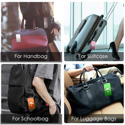 Aluminum Alloy Travel Luggage Tag Hanging Tag Suitcase Tag Plane With Name ID Cards Anti-lost Solid Color Travel Accessories - Smarsty