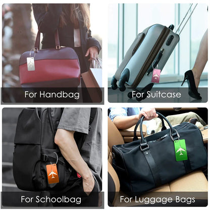 Aluminum Alloy Travel Luggage Tag Hanging Tag Suitcase Tag Plane With Name ID Cards Anti-lost Solid Color Travel Accessories - Smarsty