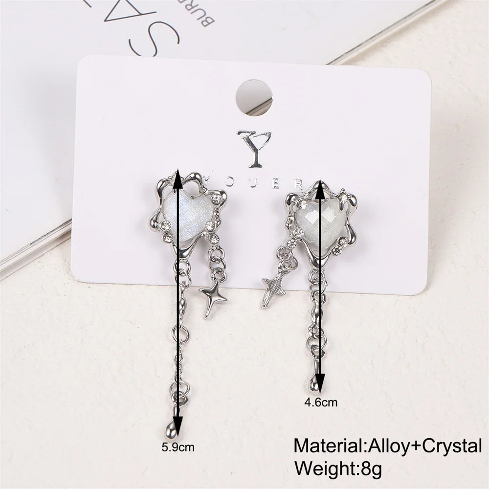 Trendy Star Tassel Clip Earrings for Women Fashion Jewelry - Smarsty