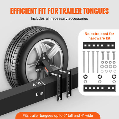 SucceBuy 160 lbs Spare Tire Carrier with Mounting Screws Bracket Lugs On Bolt Patterns Tire Mount Wheel Holder for Trailers RV - Smarsty