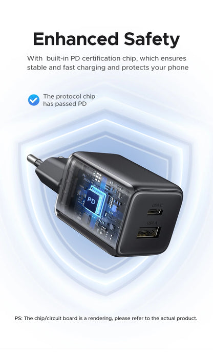 20W GaN USB C Charger PD3 Quick Charge Mini Compact - Smarsty