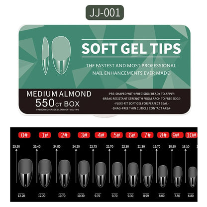 550pcs Matte Almond Coffin Nail Tips for DIY Manicure - Smarsty