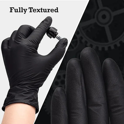 10/20/50/100PCS Black Nitrile Disposable Gloves for Work Latex Free Home Cleaning Glove Textured Mechanic Tattoo Hair Dye Beauty - Smarsty