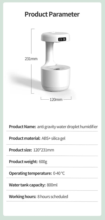 Anti-Gravity Humidifier for Bedroom Air Purification - Smarsty