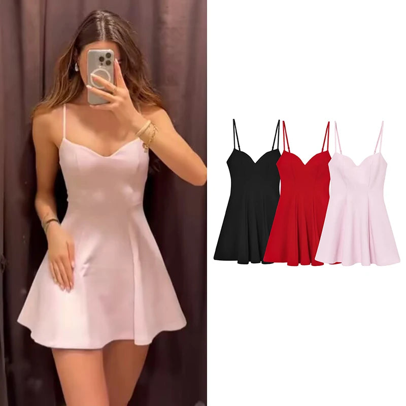 Dresses Summer Women's 2025 New Chic Slim Tube Top Elegant Mini Camisole Women's Dress Street Fashion Youth Holiday Dress - Smarsty