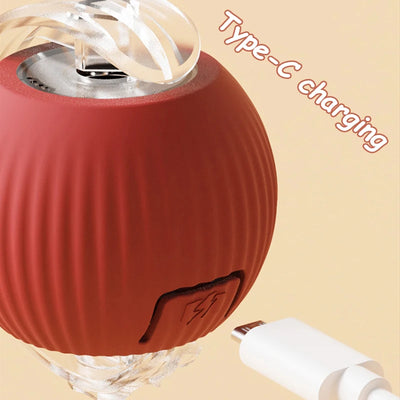 Rechargeable Cat Interactive Ball Toy With Faux Tail - Smarsty