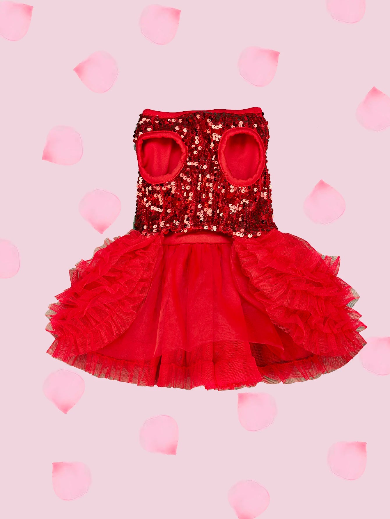 Sleeveless Dog Dress with Tulle and Sequins - Smarsty