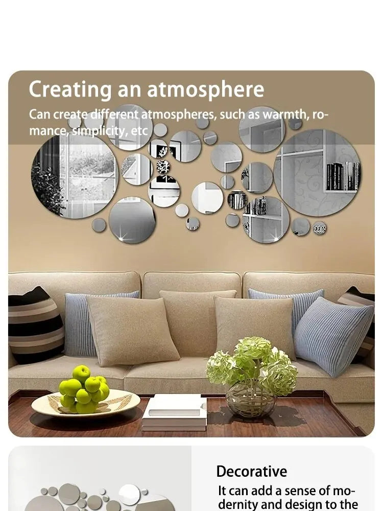 3D Acrylic Mirror Wall Stickers for Stunning Room Decor - Smarsty