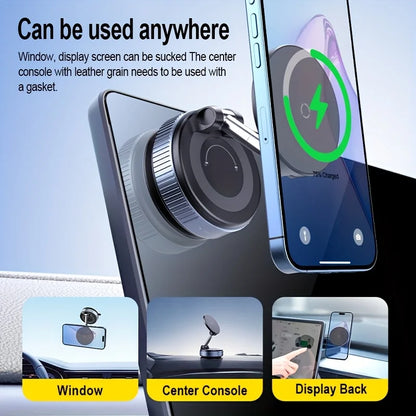 Magnetic Car Phone Holder 360 Rotation Vacuum Suction - Smarsty