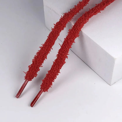 0.8cm width 1 Pair Cute Plush Sneakers Shoelaces Men Women High-top Casual Canvas  White Flat Shoes Laces Strings Accessories - Smarsty