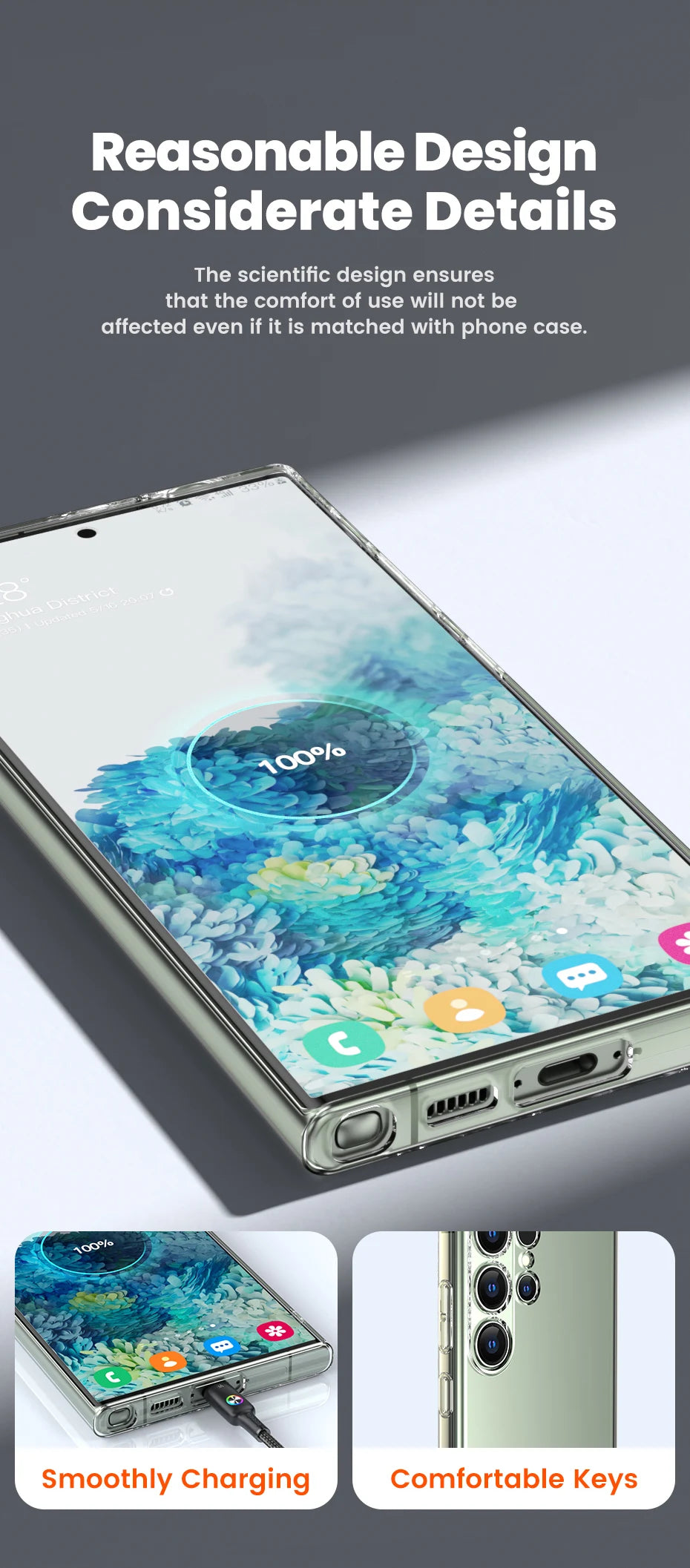 Clear TPU Phone Case For S21 S22 S23 S24 Dustproof - Smarsty