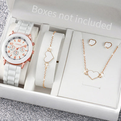 Fashionable Women Quartz Watches Set with Silicone Bands - Smarsty