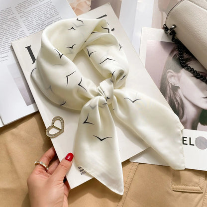 Luxury Silk Satin Headscarf for Women with Plaid Print - Smarsty