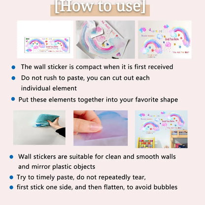 Cute Cartoon Unicorn Height Measuring Wall Stickers for Kids - Smarsty