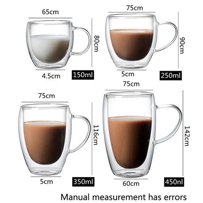 Heat Resistant Double Wall Glass Cup for Coffee and Beer - Smarsty