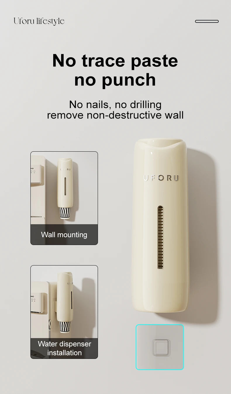 Home Perforation-Free Water Dispenser Cup Extractor,Living Room Kitchen Wall-mounted Bracket