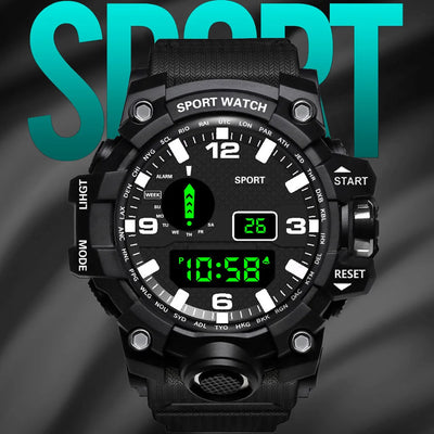 Men's Waterproof Sports Watch with Luminous Display and Alarm - Smarsty