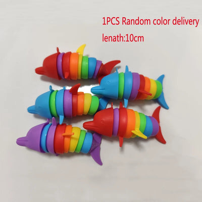 3D Slug Fidget Toy Colorful Slug Snail Toy Articulated Flexible All Ages Relief Anti-Anxiety Sensory Toys for Children by Smarsty