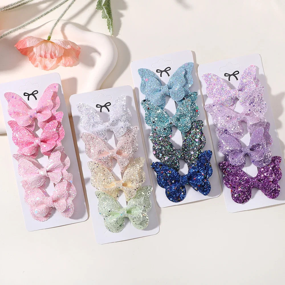 Glitter Butterfly Hair Clips for Girls - Cute Headwear Set - Smarsty