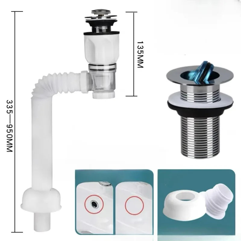 Flip Top Anti-Odor Drain Pipe Set for Kitchen and Bathroom - Smarsty
